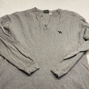 Camel Cigarettes Henley Shirt Men Xl Thermal Gray Thick Vintage 90s